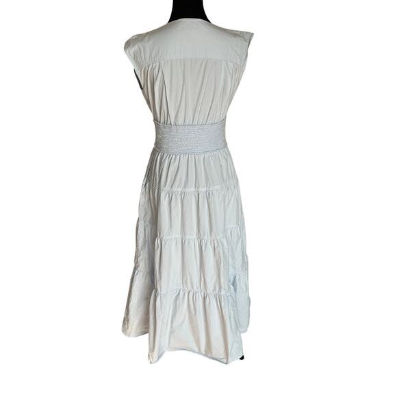 Derek Lam Baby Blue Tiered Ruffle Midi Dress Size 4 Cotton Cottage Designer $385 - Picture 9 of 11